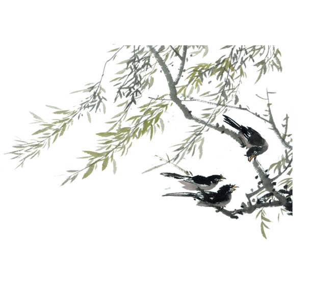 中国风水墨画PNG透明图，高清装饰元素与图片设计素材下载