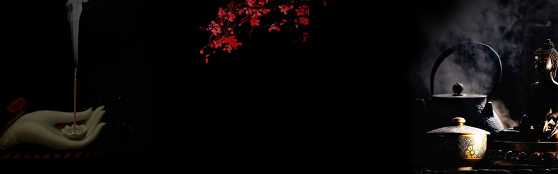佛教复古装饰banner，简约文艺中国风，高清JPG/PSD设计素材下载