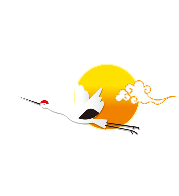 中秋节仙鹤PNG素材，高清透明图片，节日元素设计下载