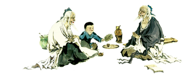古代人物聊天PNG素材，高清透明中国风装饰图片，免费下载