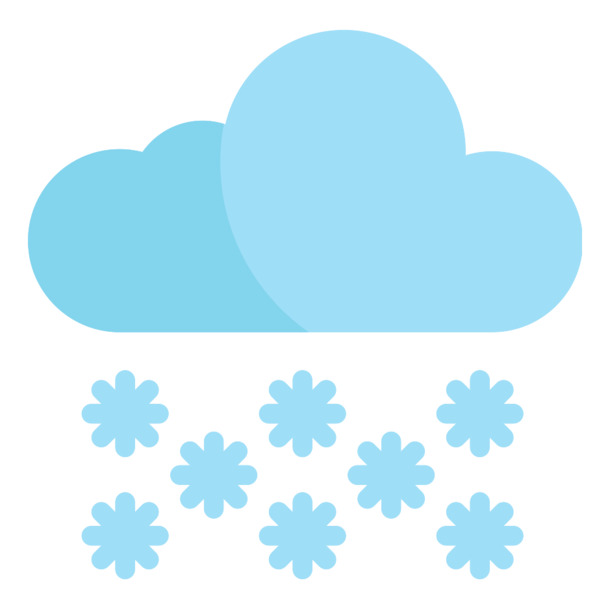 蓝色云朵雪花PNG透明图，高清节日素材，助力圣诞设计下载