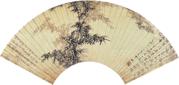 中国风风景扇子PNG透明图片，高清装饰元素，设计素材免费下载