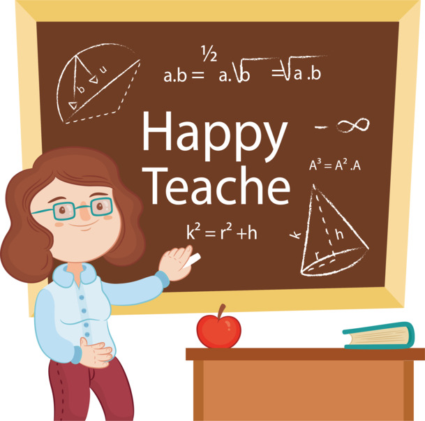 数学课教师PNG透明图，节日元素设计素材，高清下载