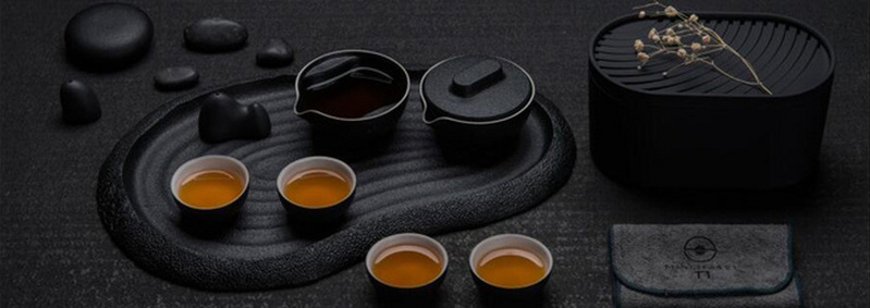中国风茶道复古大气黑色背景JPG/PSD素材高清下载