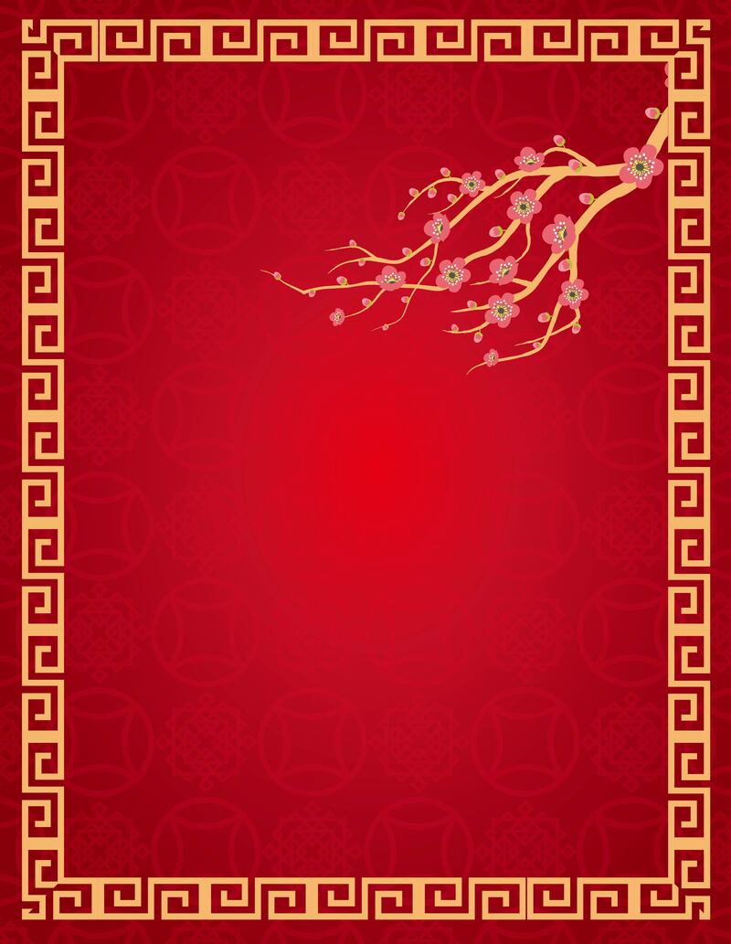 复古中国风梅花回字纹背景，矢量高清JPG/AI素材下载