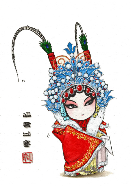 昭君出塞PNG透明图，中国风装饰元素，高清素材免费下载