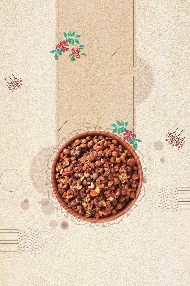 古风天然花椒，唯美JPG与复古PSD设计素材，一键下载！
