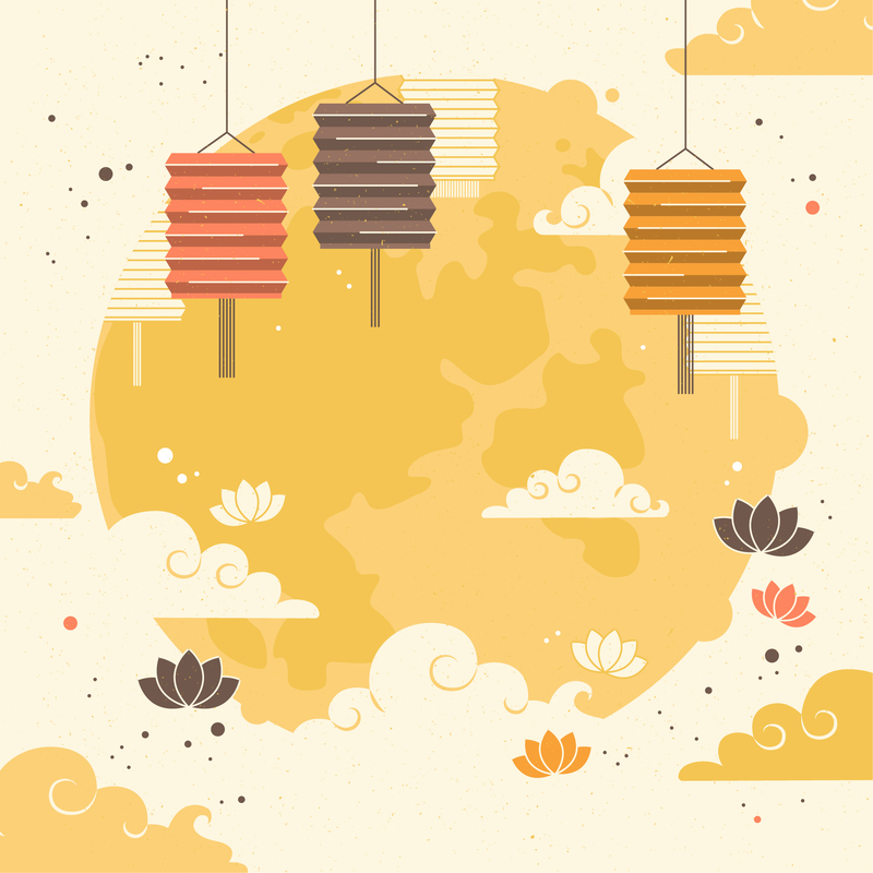 中秋节复古中国风广告图片，简约高清JPG与AI设计素材下载