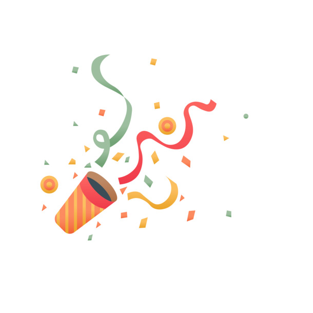 生日彩带PNG透明图，圣诞节节日元素，高清素材下载
