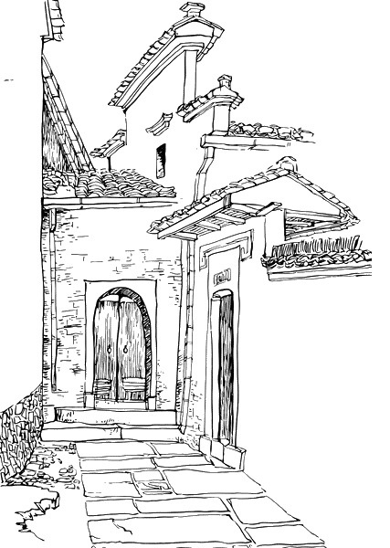 徽派建筑PNG透明图，中国风装饰元素，高清设计素材下载