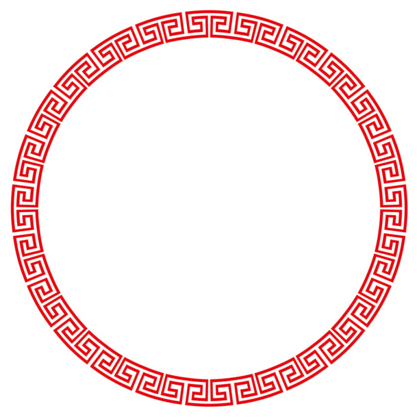 中国风红色回字纹PNG透明图片，高清装饰元素，设计素材下载