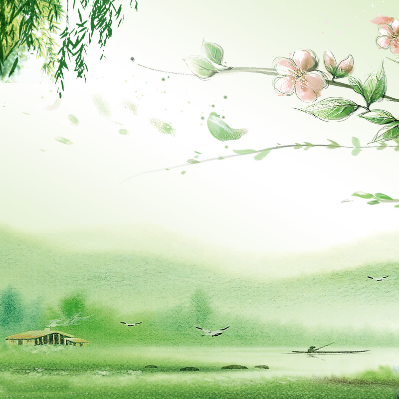清明节复古水墨画素材，高清JPG分层主图，中国风PSD背景设计下载