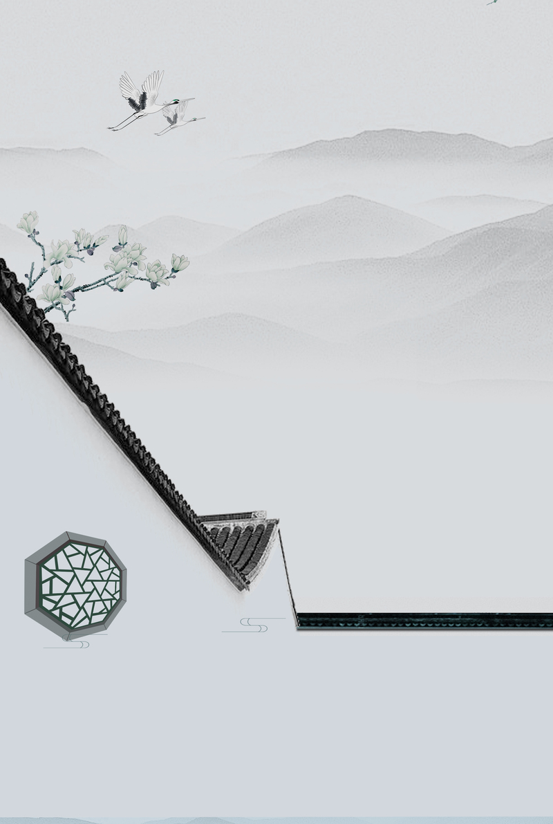中国风徽派建筑高清JPG与复古PSD设计素材下载