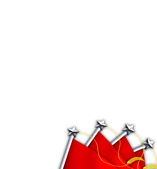 红色飘逸党旗PNG素材，高清透明，节日元素丰富，党建设计必备