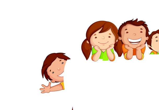 六一儿童节PNG素材，小孩撑下巴高清透明图，节日元素设计下载