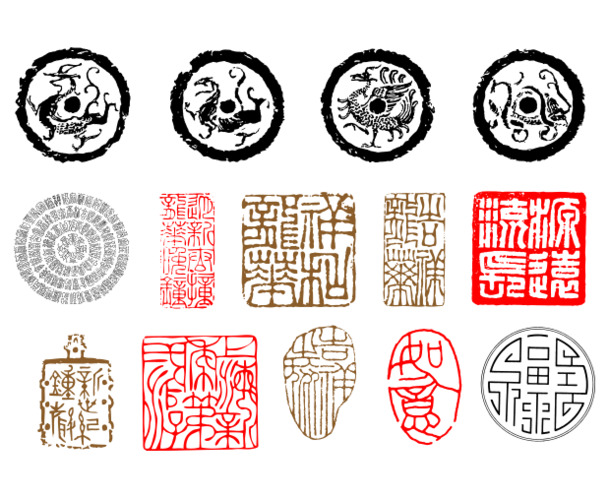 中国传统图腾纹样PNG透明图片，高清装饰元素，国风设计素材下载