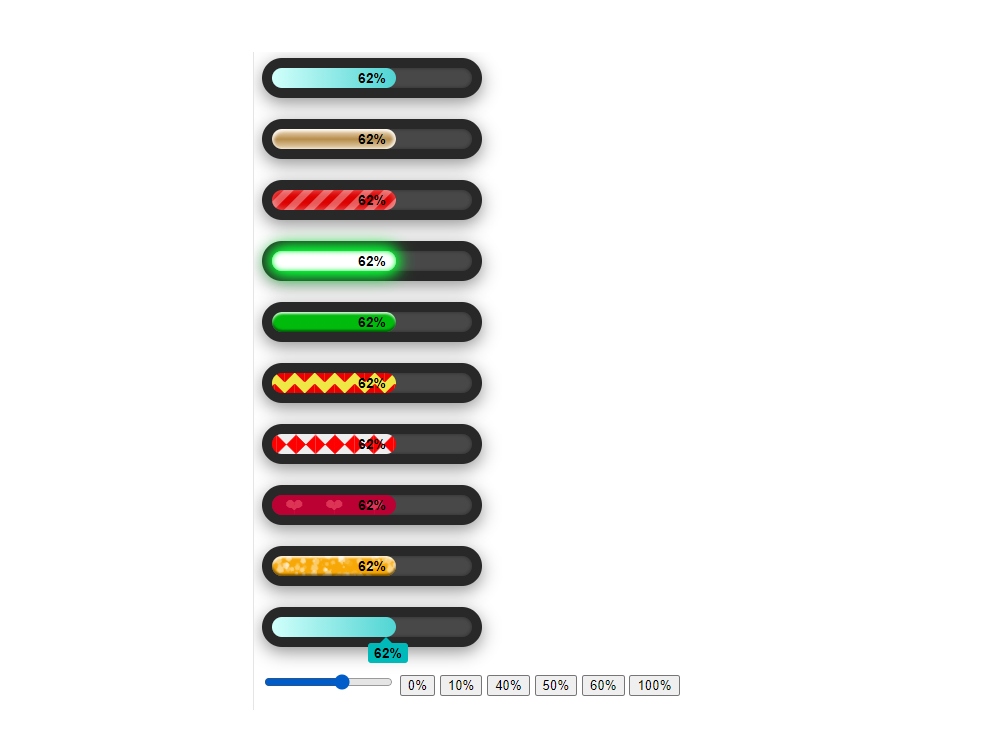CSS3动感炫酷的动画进度条插件