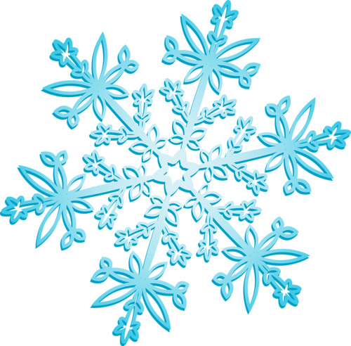 蓝色雪花PNG透明图，圣诞节日元素，高清设计素材下载