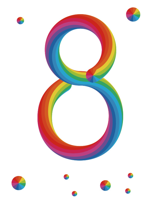彩色数字8 PNG透明图片，高清节日元素，创意图片设计素材下载