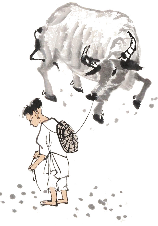 清明素材大放送，水墨牧童免抠PNG，高清透明节日元素，助力创意设计！
