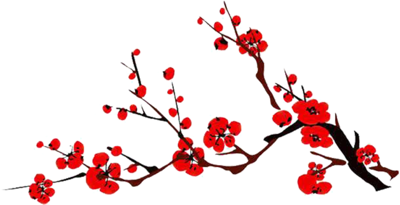 水墨梅花元素PNG/JPG高清图，复古中国风设计素材免费下载
