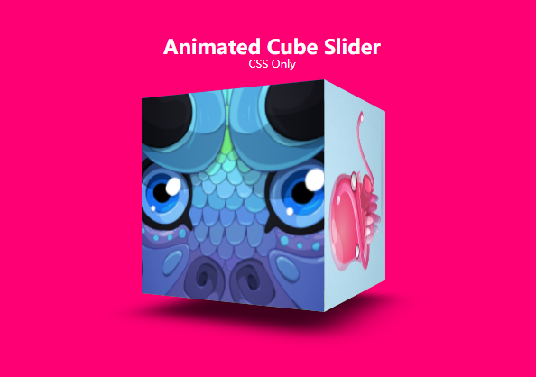纯css3实现的3d立方体焦点图自动旋转切换效果