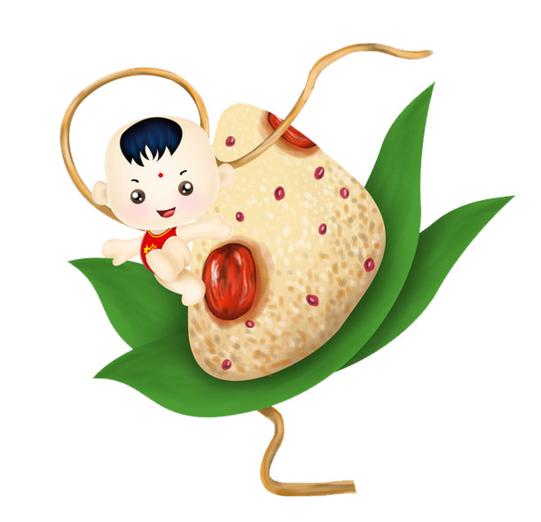端午节特辑，精美粽子与娃娃PNG透明图片，节日元素设计素材免费下载