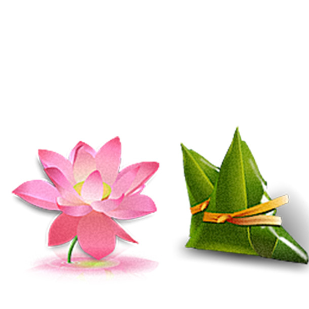 端午节荷花PNG透明图，高清PSD设计素材，免费下载！