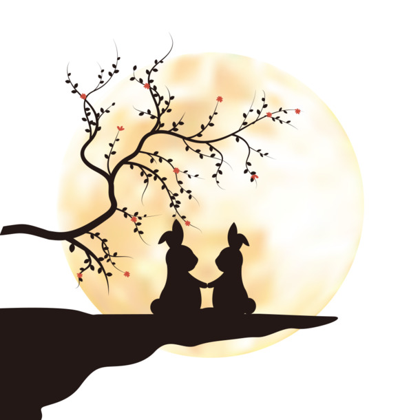 中秋节节日元素，高清PNG透明剪影背景图片，设计素材下载