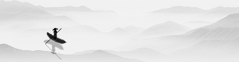 中国风水墨黑白Banner，复古JPG/PSD设计素材高清下载