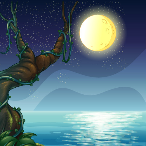 中秋夜星辉璀璨，高清PNG透明图片，AI格式节日素材免费下载