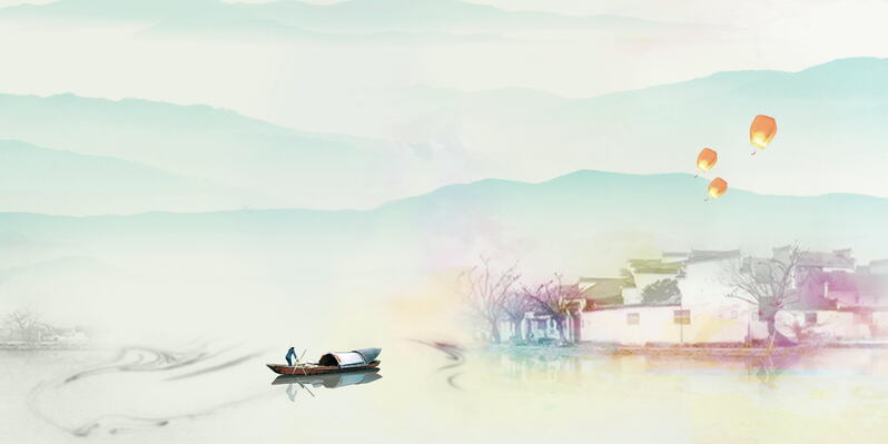 中国风醉江南，梦幻如画背景素材，高清JPG与复古PSD设计资源下载