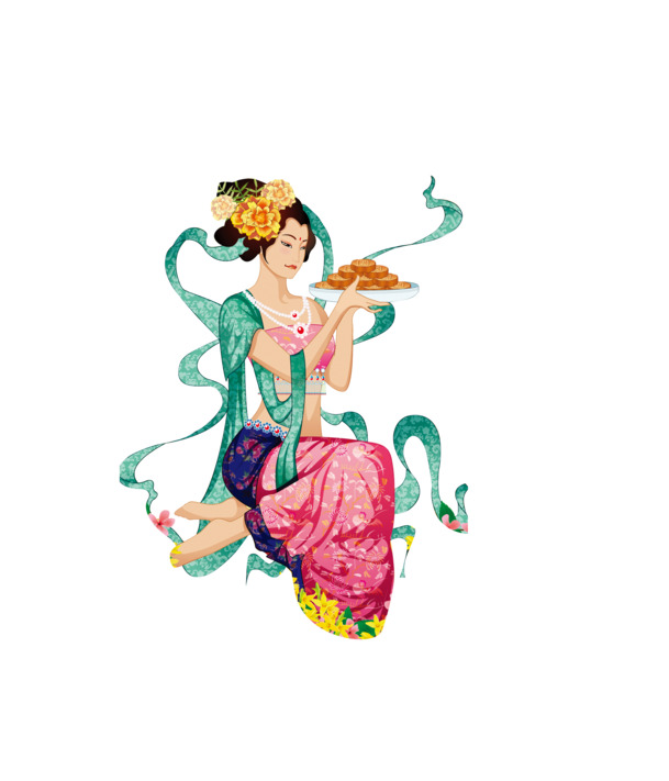 中秋节嫦娥PNG透明图片，高清节日元素，设计素材免费下载