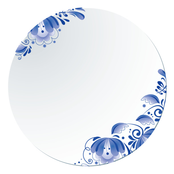 青花瓷盘子PNG透明图，中国风装饰元素，高清素材下载