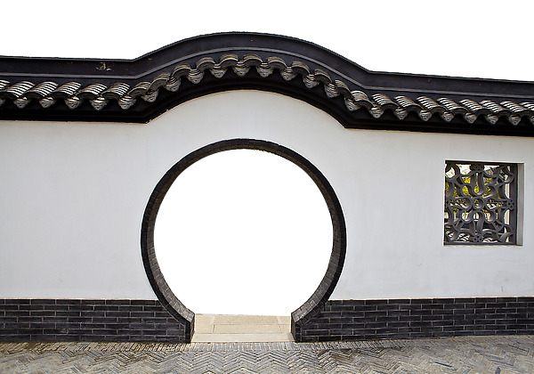 中式拱门古建筑PNG透明图，中国风装饰元素，高清素材下载