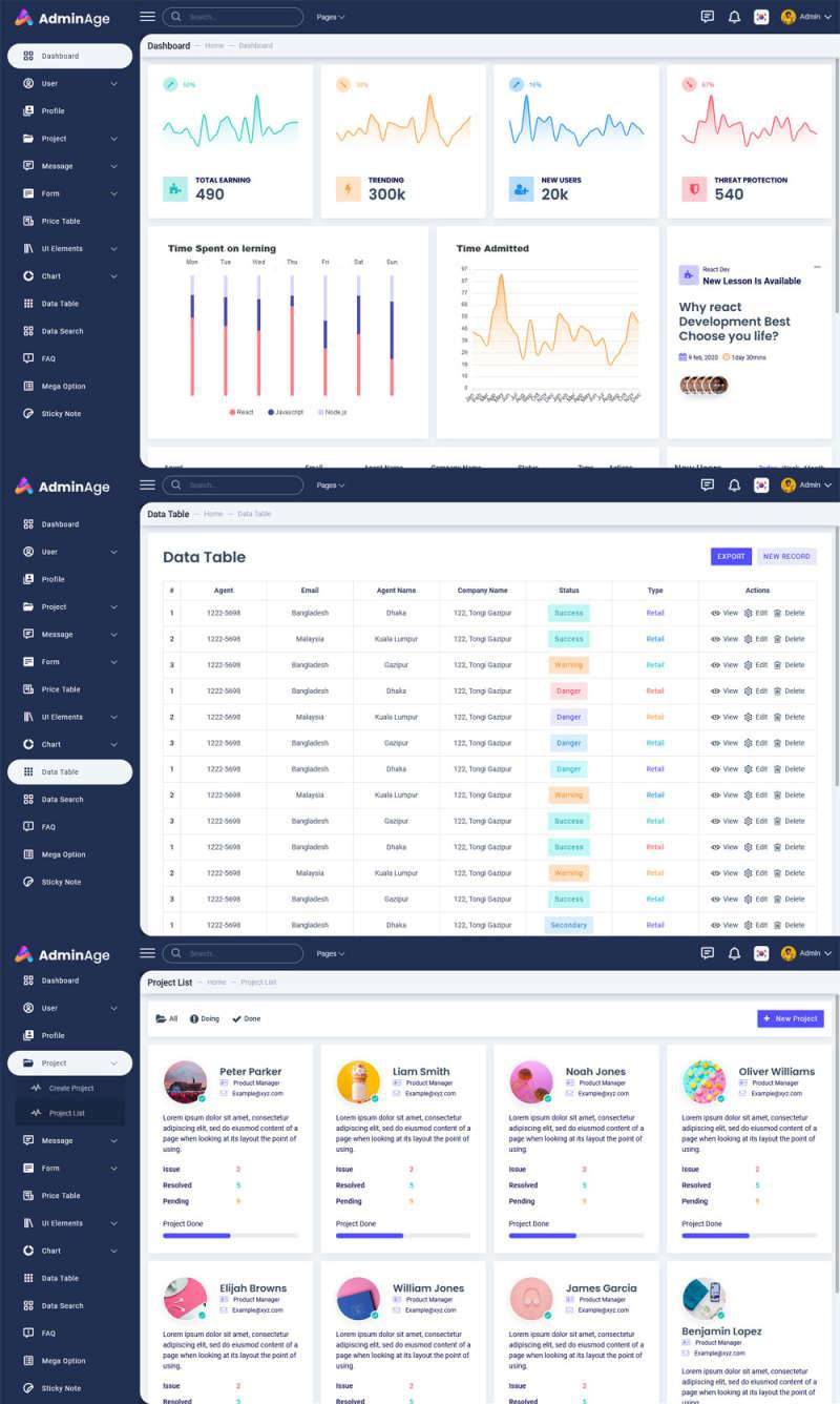 Bootstrap邮箱管理社区博客后台管理系统ui模板