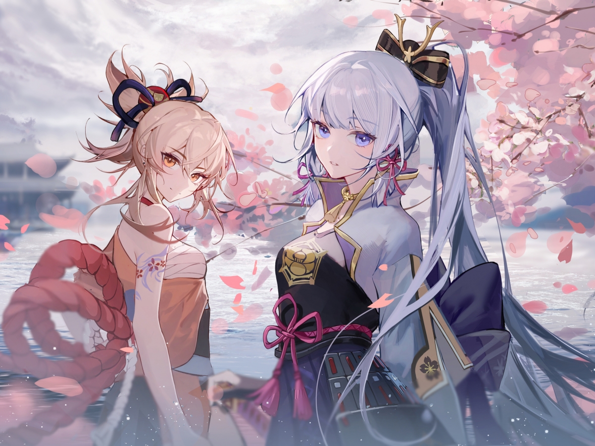 原神神里绫华&宵宫iPad高清壁纸，2732x2048分辨率，精美平板壁纸下载