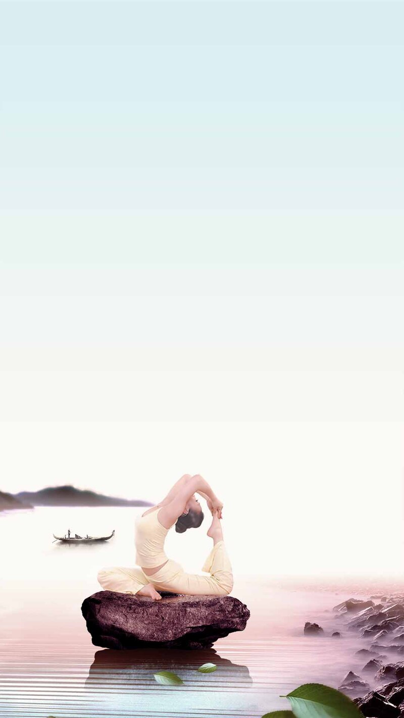 中国风水上瑜伽H5背景图，复古高清JPG设计素材下载