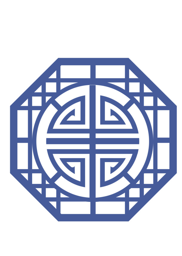 中式矢量多边形窗格花纹PNG透明图，国风装饰元素，AI格式素材下载