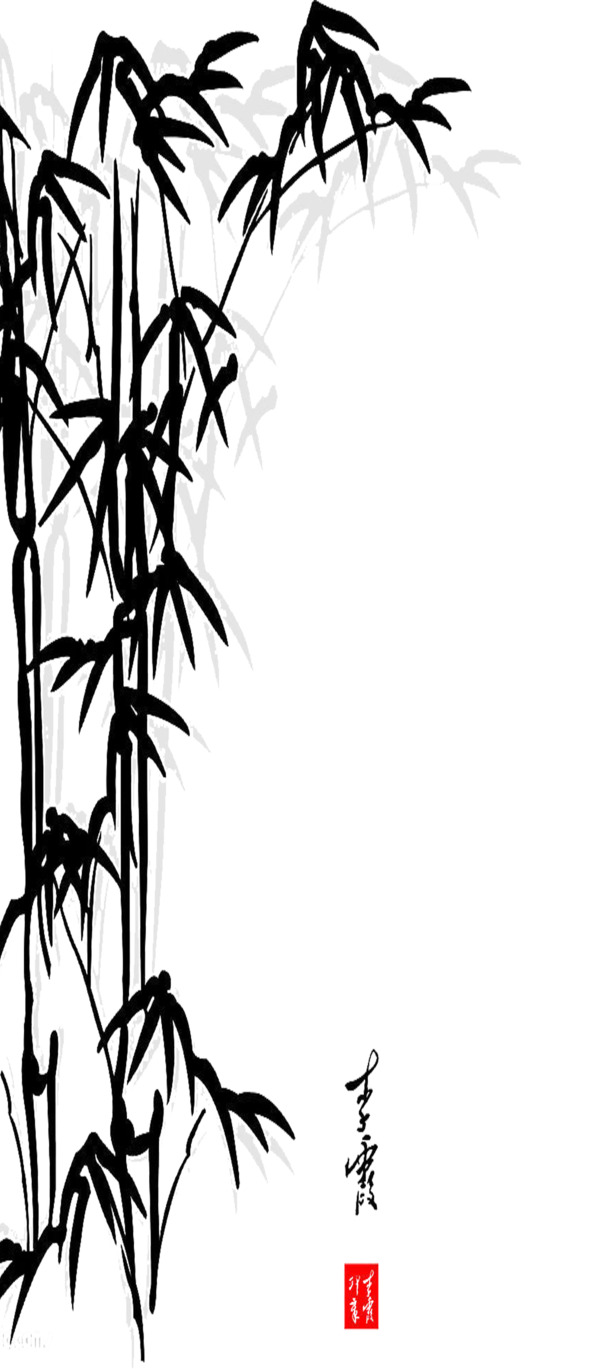 端午节水墨竹创意PNG，高清透明图片素材，免费下载
