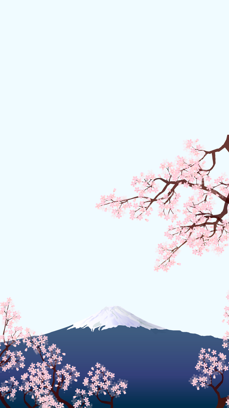 富士山樱花之旅，复古中国风JPG图片素材，高清下载