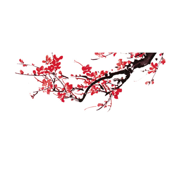 梅花高清PNG透明图，中国风装饰元素，设计素材免费下载