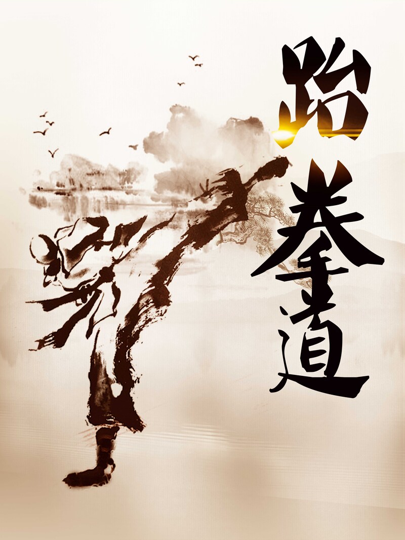 中国风跆拳道培训海报，复古设计素材，高清JPG/PSD下载