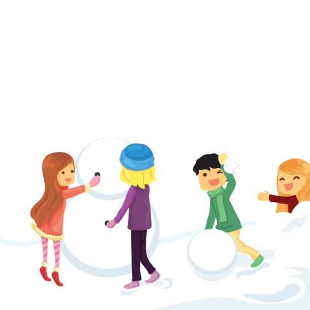 矢量堆雪人PNG透明图，圣诞节日元素，AI格式设计素材下载