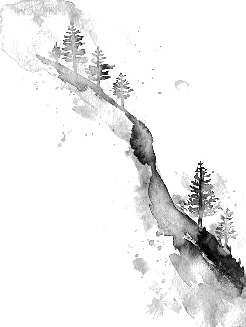 水墨画透明PNG素材，中国风装饰元素，高清下载
