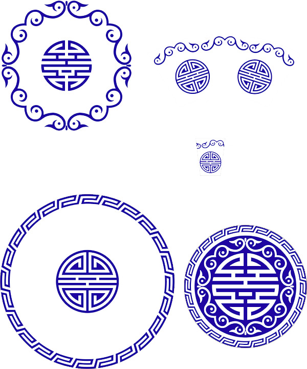 古典青花瓷底纹PNG透明图，中国风装饰元素，高清素材免费下载