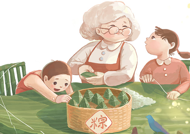 端午节高清PNG透明图片，温馨家人节日元素，设计素材免费下载