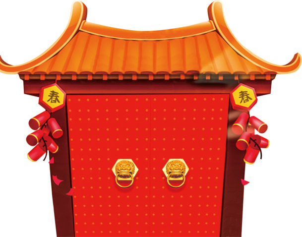 中国风装饰元素，古代大门高清PNG透明图片，免费下载设计素材