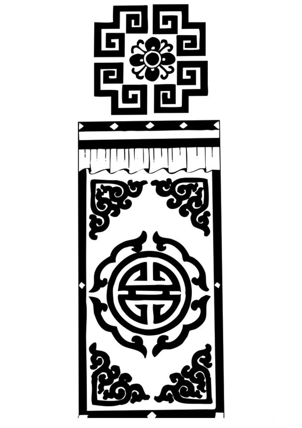 藏族门窗雕花矢量PNG，高清透明中国风装饰元素，免费下载