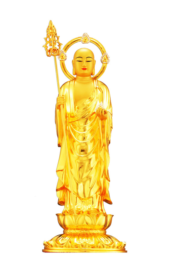 地藏王菩萨高清PNG透明图，中国风装饰元素，免费下载素材